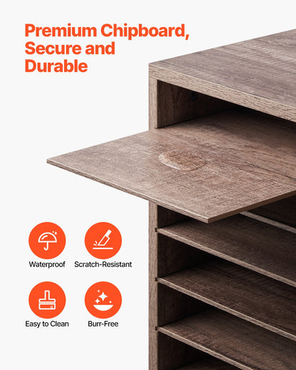 Briefkasten mit 27 Fächern und herausnehmbaren Regalböden, geeignet für Büro, Zuhause und Klassenzimmer, mit Aufbewahrungsmöglichkeiten für Akten, Dokumente und Papier, schwarz-grau