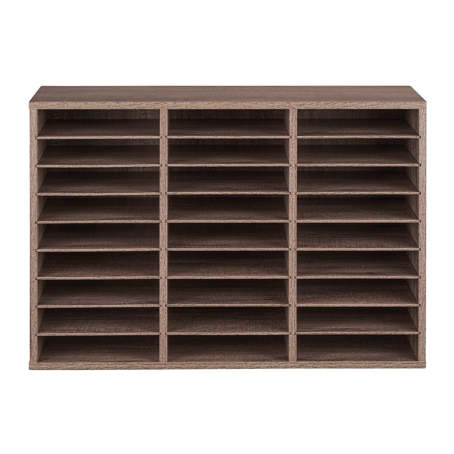 Briefkasten mit 27 Fächern und herausnehmbaren Regalböden, geeignet für Büro, Zuhause und Klassenzimmer, mit Aufbewahrungsmöglichkeiten für Akten, Dokumente und Papier, schwarz-grau