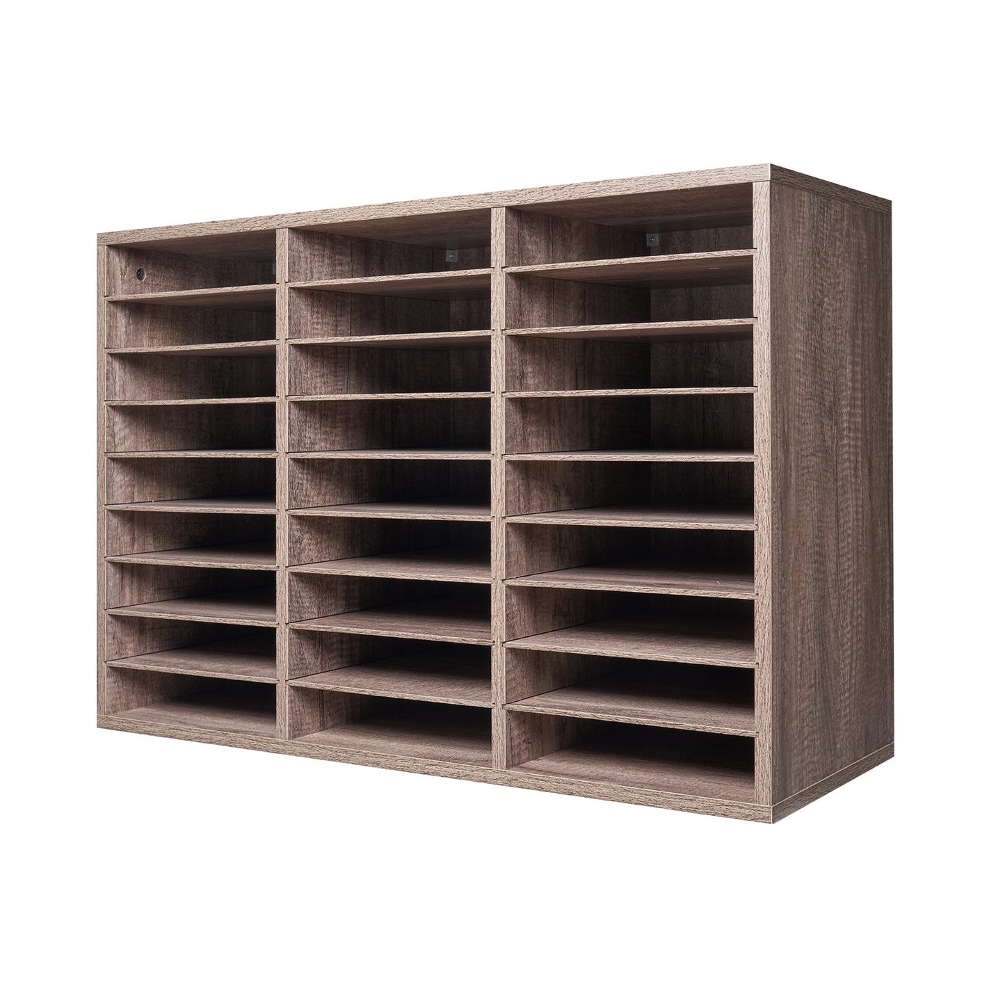 Briefkasten mit 27 Fächern und herausnehmbaren Regalböden, geeignet für Büro, Zuhause und Klassenzimmer, mit Aufbewahrungsmöglichkeiten für Akten, Dokumente und Papier, schwarz-grau