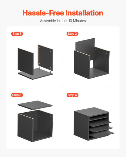 Briefkasten mit 5 Fächern und verstellbaren Regalböden, aus mitteldichter Faserplatte (MDF) gefertigt, ideal für Büro, Zuhause oder Klassenzimmer, zur Aufbewahrung von Akten, Dokumenten und Papieren, Grau