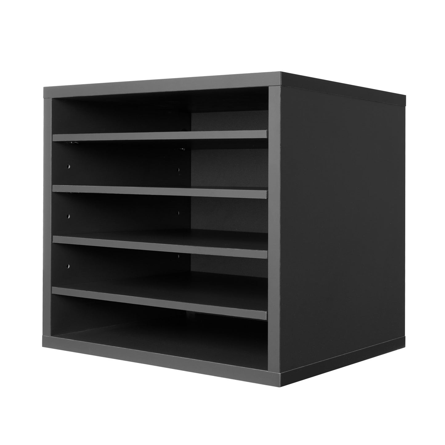 Briefkasten mit 5 Fächern und verstellbaren Regalböden, aus mitteldichter Faserplatte (MDF) gefertigt, ideal für Büro, Zuhause oder Klassenzimmer, zur Aufbewahrung von Akten, Dokumenten und Papieren, Grau