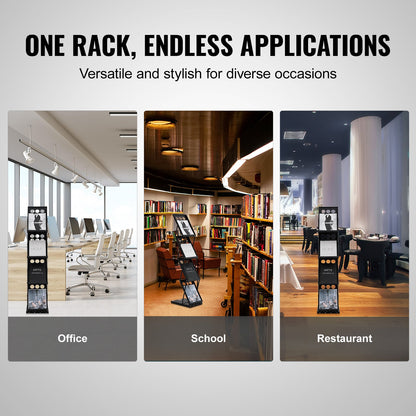 Faltbarer Zeitschriftenständer. 4-stufiger Prospektständer, tragbarer Katalog- und Broschürenhalter mit Tragetasche für Büro, Messen und Ausstellungen, 4 Fächer