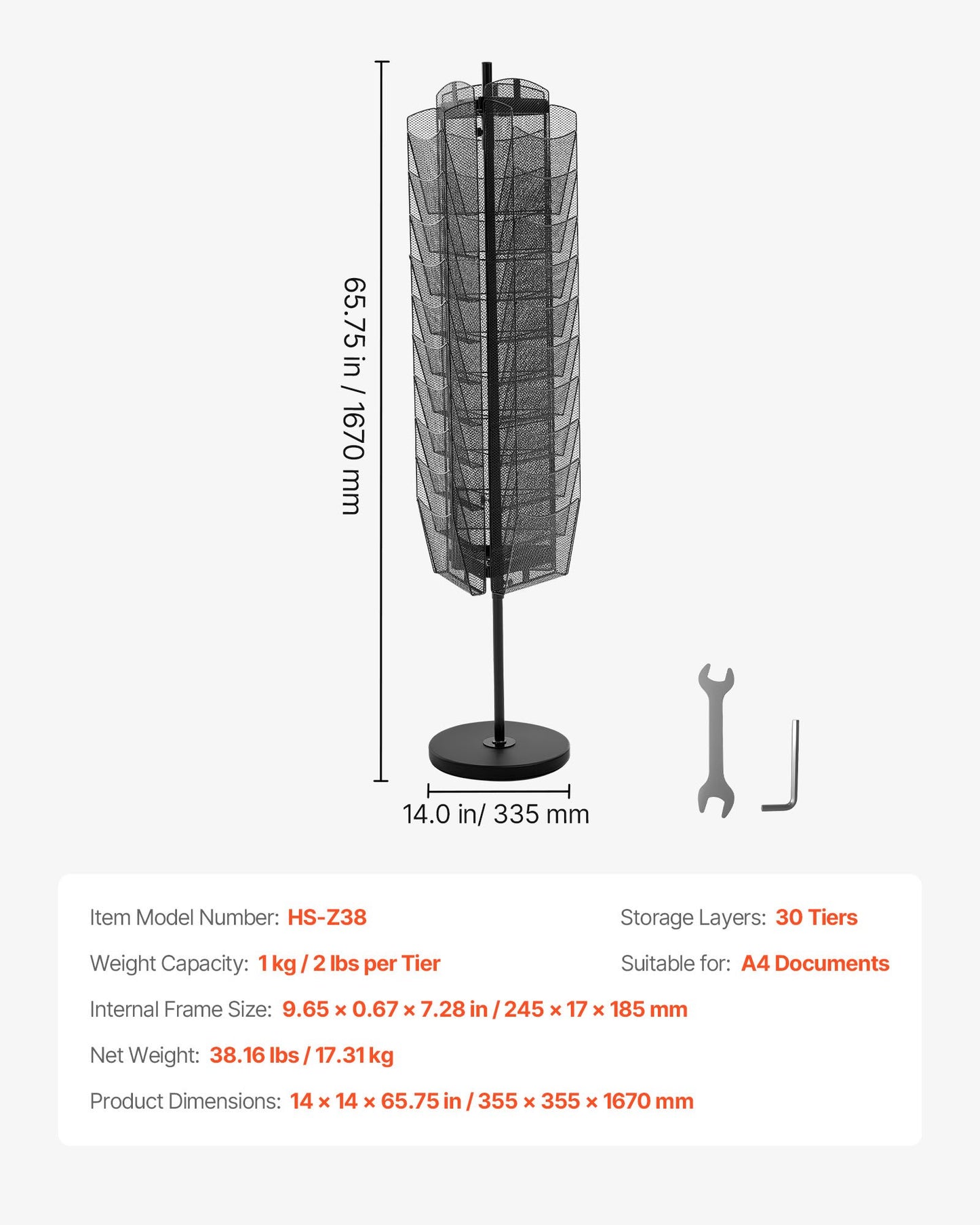 Drehbarer Prospektständer, Zeitschriftenständer mit 30 Fächern aus Netzgewebe, tragbarer, freistehender Zeitschriftenständer, Zeitungs- und Kataloghalter aus Metall für Ladenausstellungen, Büros und Messen