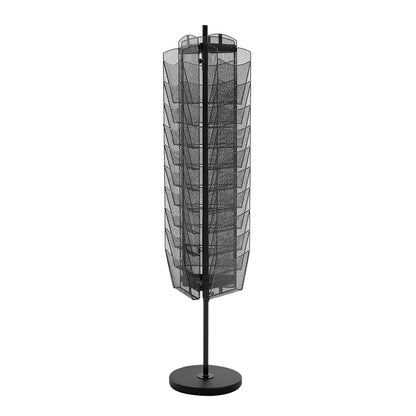 Drehbarer Prospektständer, Zeitschriftenständer mit 30 Fächern aus Netzgewebe, tragbarer, freistehender Zeitschriftenständer, Zeitungs- und Kataloghalter aus Metall für Ladenausstellungen, Büros und Messen