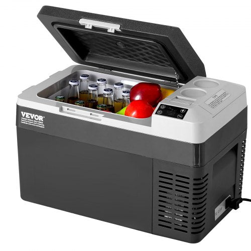 Tragbarer Autokühlschrank, 12-Volt-Kühlschrank, 25 l / 26,4 qt, tragbares Gefrierfach mit einer Temperaturzone, einstellbare Temperatur von -20 °C bis 20 °C, Kompressorkühler für Zuhause, Outdoor, Camping, Wohnmobil und Auto