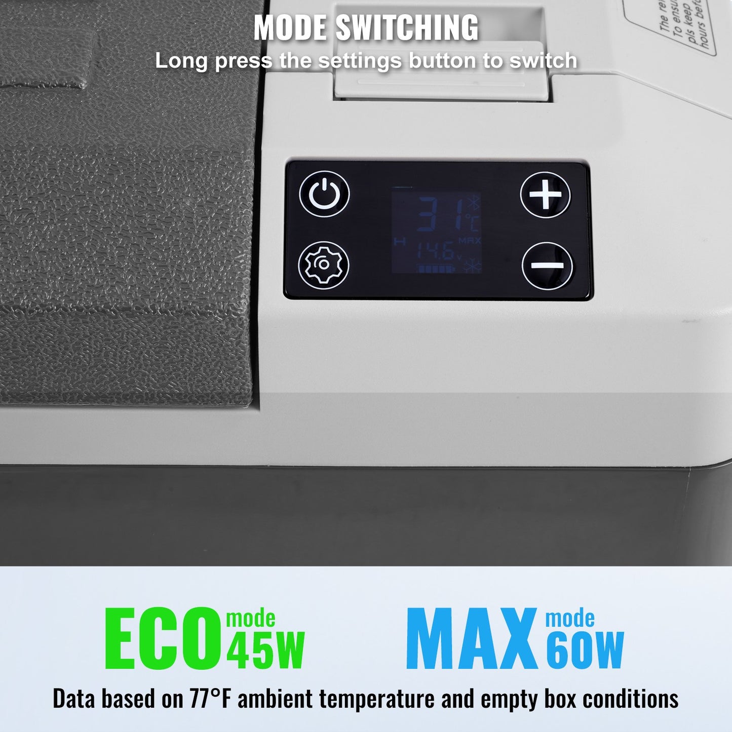 Tragbarer Autokühlschrank, 12-Volt-Kühlschrank, 25 l / 26,4 qt, tragbares Gefrierfach mit einer Temperaturzone, einstellbare Temperatur von -20 °C bis 20 °C, Kompressorkühler für Zuhause, Outdoor, Camping, Wohnmobil und Auto