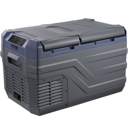 Autokühlschrank, 12-Volt-Kühlschrank, 25 Liter, tragbarer Gefrierschrank mit zwei Temperaturzonen, einstellbarer Temperaturbereich von -20 °C bis 20 °C, 12/24 V DC und 100–240 V AC Kompressorkühler für Outdoor, Camping und Wohnmobil