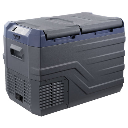 Autokühlschrank, 12-Volt-Kühlschrank, 32 Liter, tragbarer Gefrierschrank mit zwei Temperaturzonen, einstellbarer Temperaturbereich von -20 °C bis 20 °C, 12/24 V DC und 100–240 V AC Kompressorkühler für Outdoor, Camping und Wohnmobil