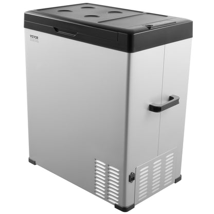 Autokühlschrank, 12-Volt-Kühlschrank, 70 Liter, tragbarer Gefrierschrank mit einer Temperaturzone, einstellbarer Temperaturbereich von -20 °C bis 20 °C, 12/24 V DC und 100–240 V AC Kompressorkühler für Outdoor, Camping und Wohnmobil