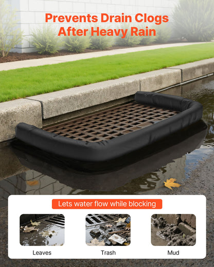 Sediment Filter Sock, 4Pcs Erosion Control Socks Dia.127 mm x 3048 mm L Coverage, Polypropylene Filler, Flexible & Efficient Silt Fence Socks for Storm-Water Management, Drainage Protection