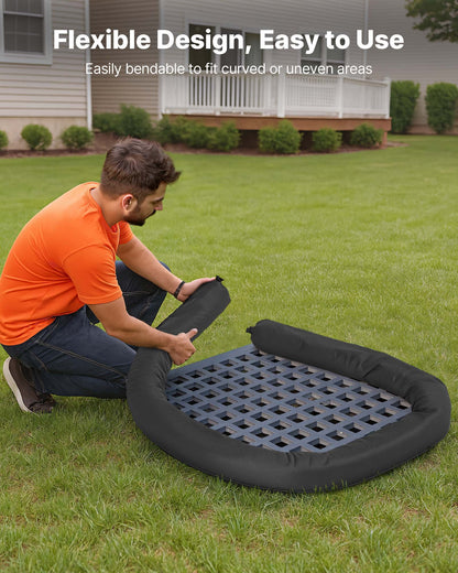 Sediment Filter Sock, 4Pcs Erosion Control Socks Dia.127 mm x 3048 mm L Coverage, Polypropylene Filler, Flexible & Efficient Silt Fence Socks for Storm-Water Management, Drainage Protection