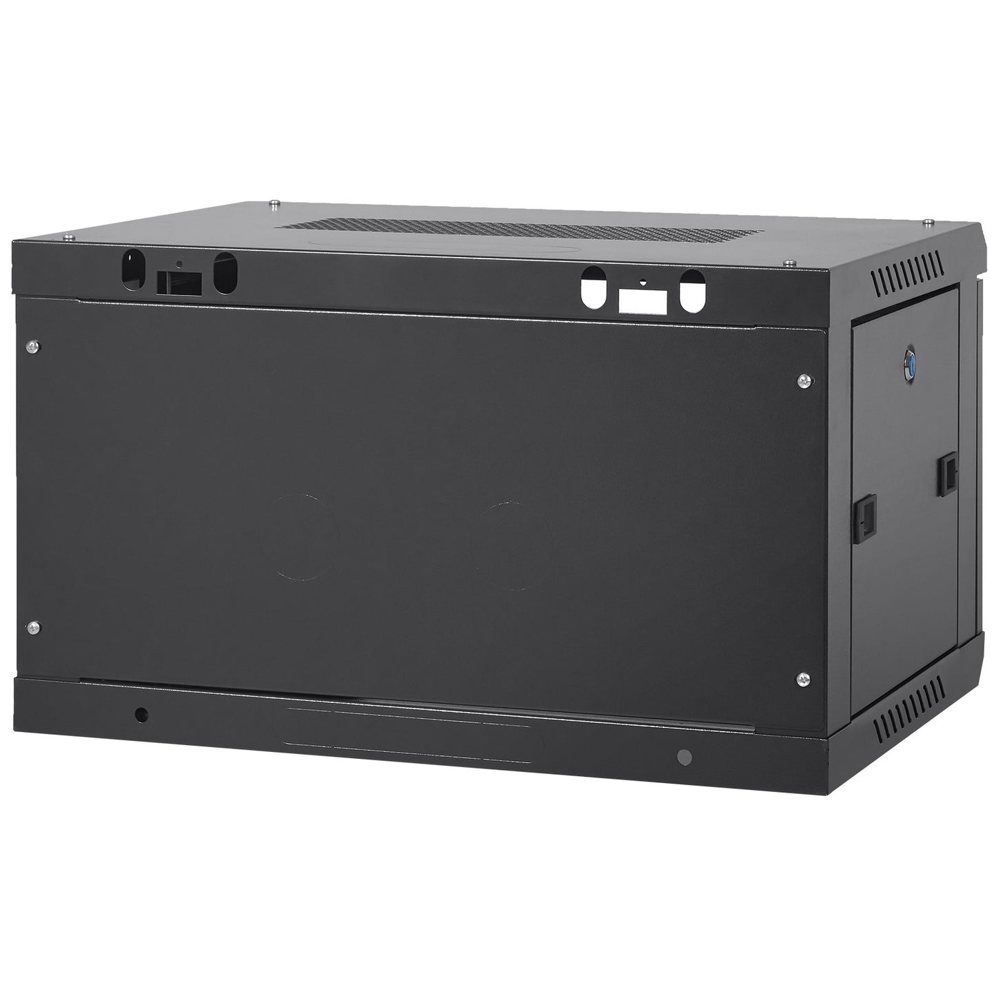 6U Wall Mount Network Server Cabinet, 39.4 cm Deep, Server Rack Cabinet Enclosure, 90.7 kg Max. Ground-mounted Load Capacity, with Locking Glass Door Side Panels, for IT Equipment, A/V Devices
