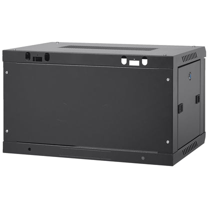 6U Wall Mount Network Server Cabinet, 39.4 cm Deep, Server Rack Cabinet Enclosure, 90.7 kg Max. Ground-mounted Load Capacity, with Locking Glass Door Side Panels, for IT Equipment, A/V Devices