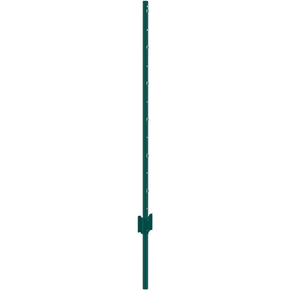 4 Feet Fence Post, 10 Pack U-Channel Heavy Duty Metal Fence Posts, Sturdy Steel Fence Stakes for Garden Yard, Lawn, Farms and Outdoor Wire Fencing, Green