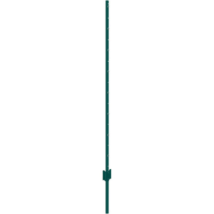 5 Feet Fence Post, 10 Pack U-Channel Heavy Duty Metal Fence Posts, Sturdy Steel Fence Stakes for Garden Yard, Lawn, Farms and Outdoor Wire Fencing, Green