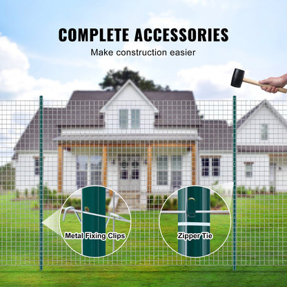 182.9 cm Fence Post 10 Pack Heavy Duty Metal Fence Posts Green