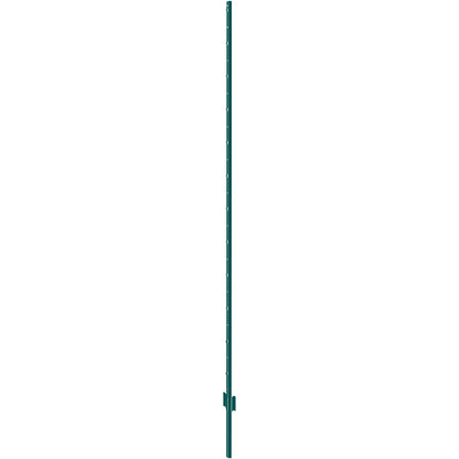 7 Feet Fence Post, 10 Pack U-Channel Heavy Duty Metal Fence Posts, Sturdy Steel Fence Stakes for Garden Yard, Lawn, Farms and Outdoor Wire Fencing, Green