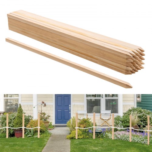 Wooden Garden Stakes, 25 Pcs 19.05×19.05×914.4 mm Survey Grading Stakes, Garden Ground Stake with Sharp Point, Fir Wood Plant Support Stake, Sign Posts for Silt Fence Yard Boundaries Baselines