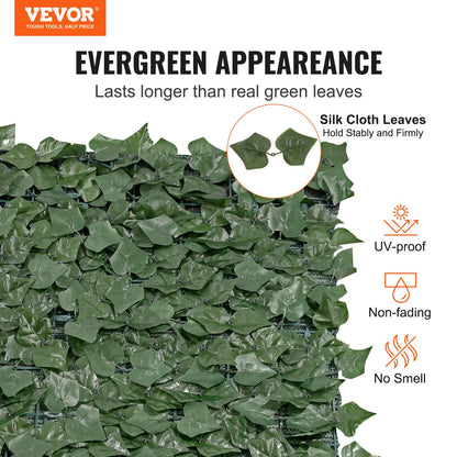 Ivy Privacy Fence, 1 x 5m Artificial Green Wall Screen, Greenery Ivy Fence with Mesh Cloth Backing and Strengthened Joint, Faux Hedges Vine Leaf Decoration for Outdoor Garden, Yard, Balcony