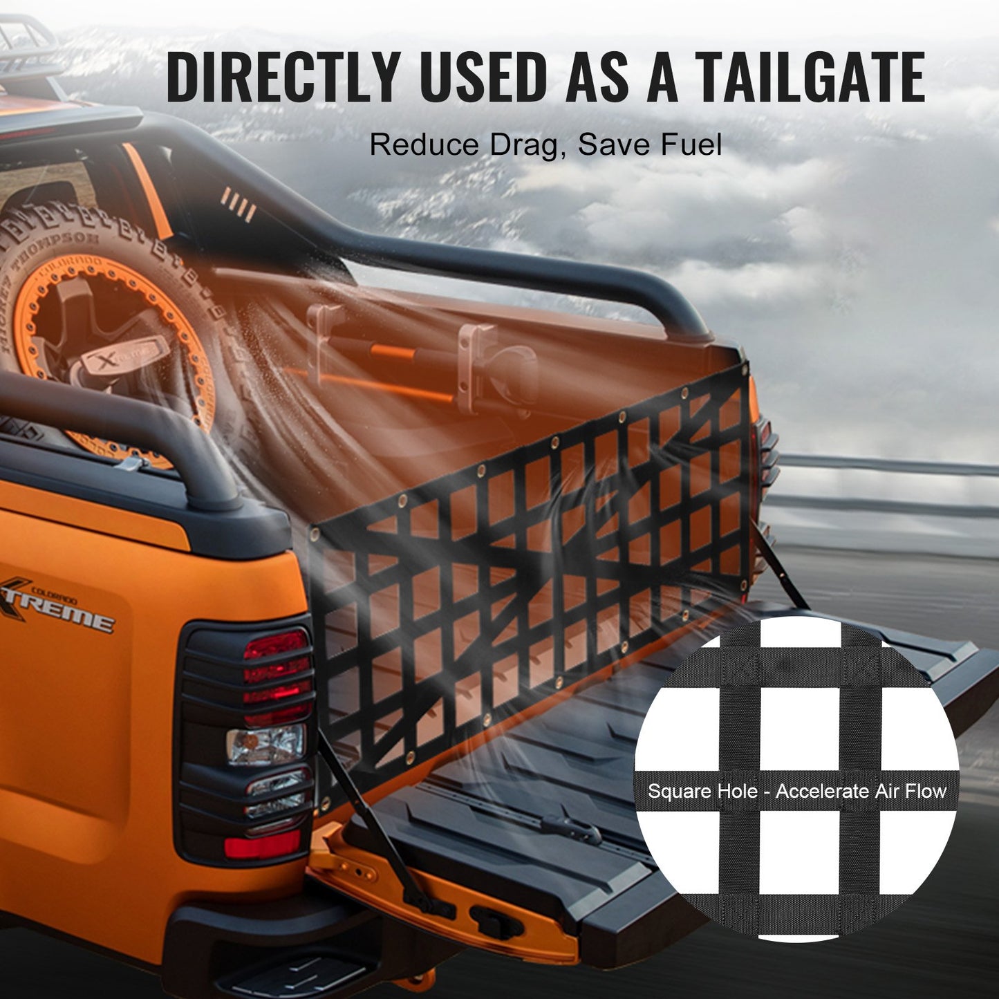 Ladeflächennetz, 137 x 46 cm, robustes Gepäcknetz für Pickups, LKWs, Anhänger, Jeeps und SUVs mit 4 verstellbaren Teleskopgurten, kreuzverstärkt, ausziehbar und langlebig. Geeignet für Pickups, LKWs, Anhänger, Jeeps und SUVs.