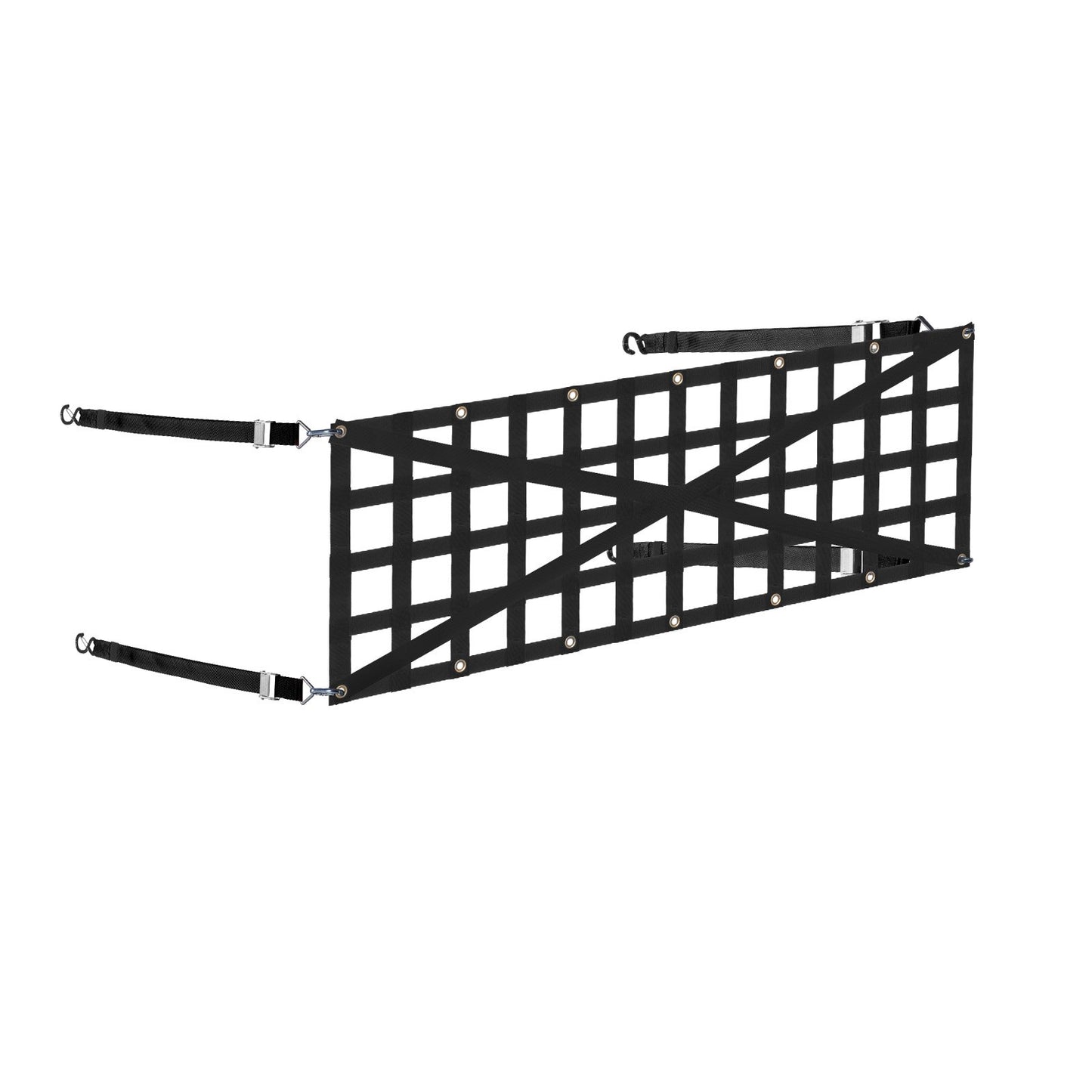 Ladeflächennetz, 137 x 46 cm, robustes Gepäcknetz für Pickups, LKWs, Anhänger, Jeeps und SUVs mit 4 verstellbaren Teleskopgurten, kreuzverstärkt, ausziehbar und langlebig. Geeignet für Pickups, LKWs, Anhänger, Jeeps und SUVs.