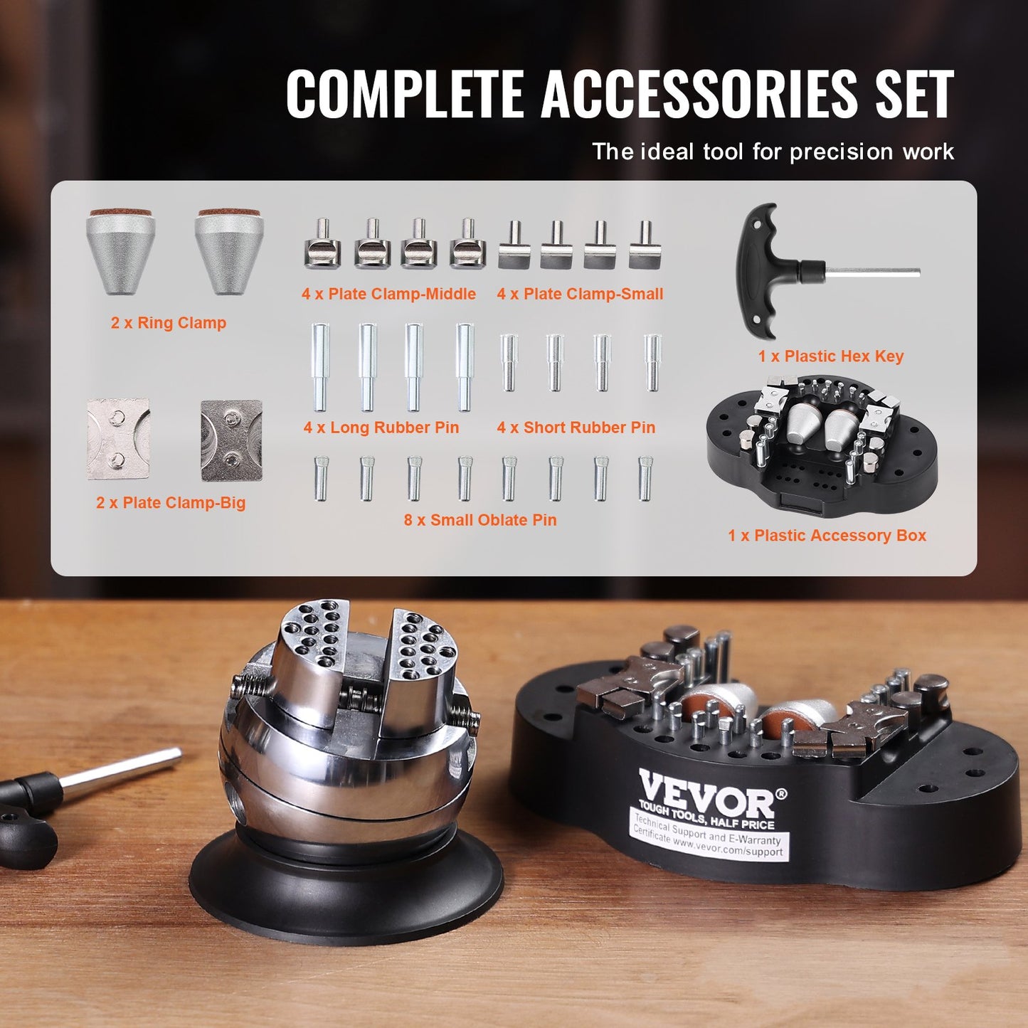 3-Zoll-Gravurblock mit Kugelgewindebohrer und 30-teiligem Zubehörset für eingefasste Diamanten – Komplettes Set für Schmuckarbeiten