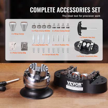 3-Zoll-Gravurblock mit Kugelgewindebohrer und 30-teiligem Zubehörset für eingefasste Diamanten – Komplettes Set für Schmuckarbeiten