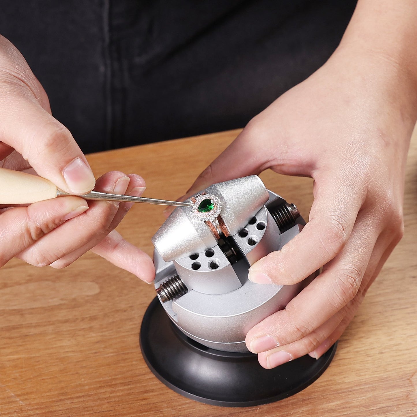 3-Zoll-Gravurblock mit Kugelgewindebohrer und 30-teiligem Zubehörset für eingefasste Diamanten – Komplettes Set für Schmuckarbeiten