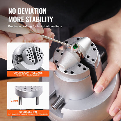 Kugelschraubstock, 13 cm Gravur-Einstellwerkzeug, 360° drehbarer Gravurblock-Schraubstock, 69-teiliges Zubehörset für Schmuckgravurblöcke, Standardblock für Edelsteineinlagen und Gravuren im kleinen Maßstab