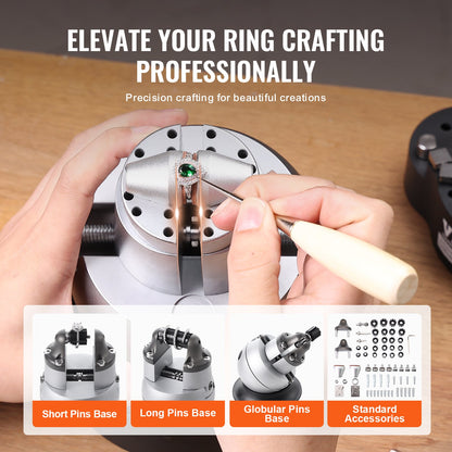 Kugelschraubstock, 13 cm Gravur-Einstellwerkzeug, 360° drehbarer Gravurblock-Schraubstock, 69-teiliges Zubehörset für Schmuckgravurblöcke, Standardblock für Edelsteineinlagen und Gravuren im kleinen Maßstab