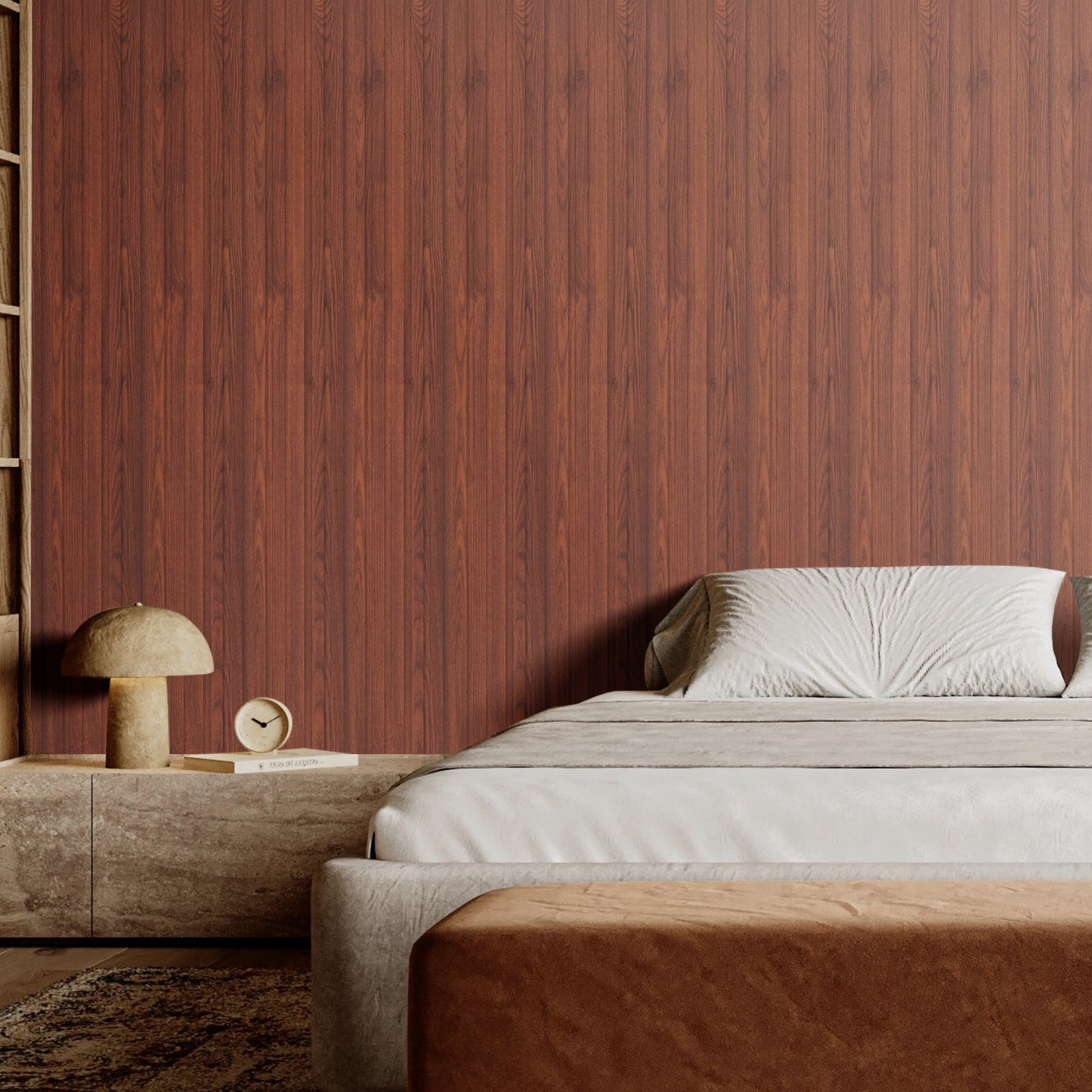 Akustikpaneele aus Holzlamellen, 8 Stück, 96 x 6 Zoll, WPC-Akzent-Wandpaneele für moderne Innenwände, Wandpaneele in Holzoptik für stilvolle Dekoration und Schalldämmung, Schwarznuss