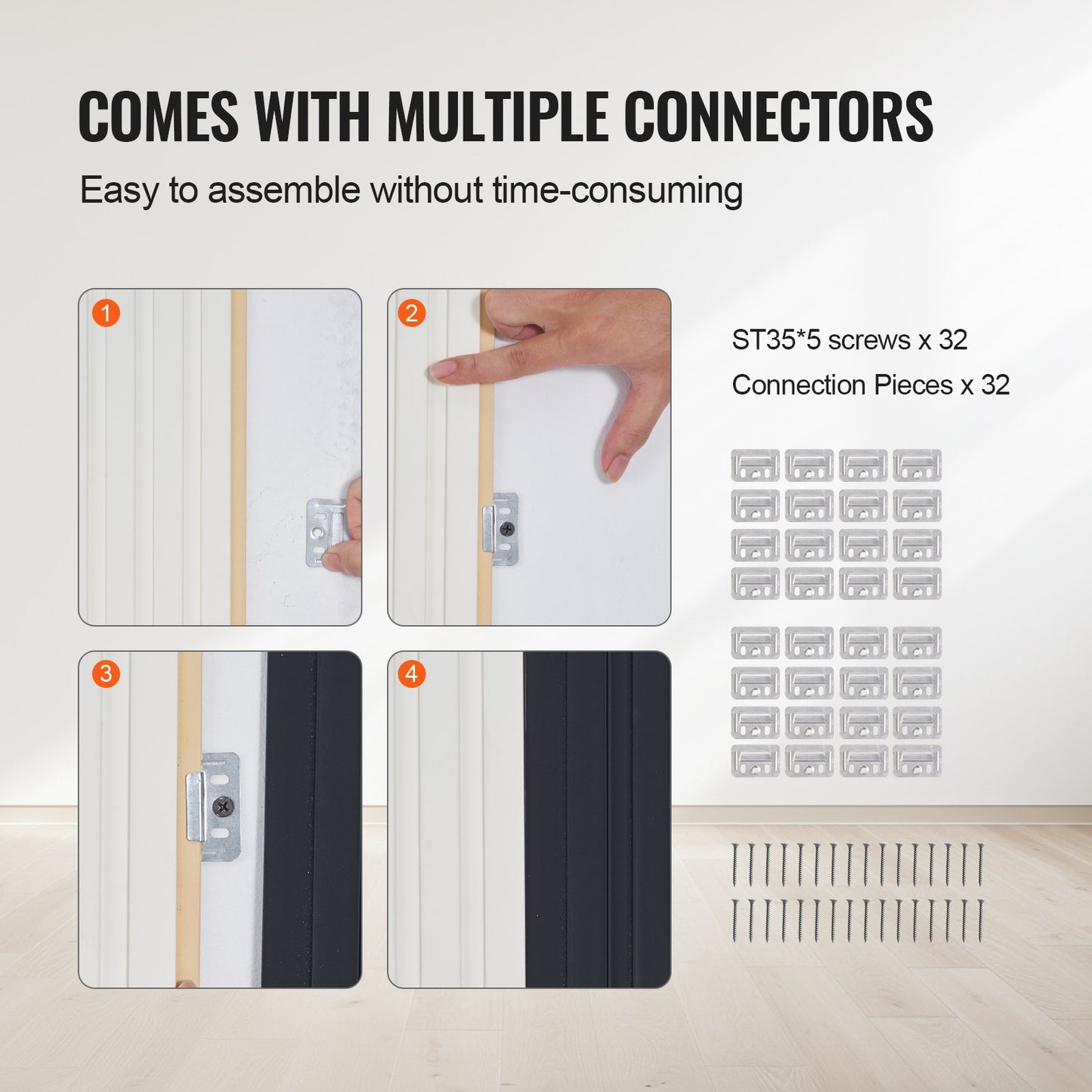 Akustikpaneele aus Holzlamellen, 8 Stück, 96 x 6 Zoll, WPC-Akzent-Wandpaneele in Holzoptik für moderne Innenwände, Wandpaneele in Holzoptik für stilvolle Dekoration und Schalldämmung, Mattweiß
