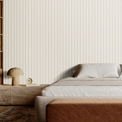 Akustikpaneele aus Holzlamellen, 8 Stück, 96 x 6 Zoll, WPC-Akzent-Wandpaneele in Holzoptik für moderne Innenwände, Wandpaneele in Holzoptik für stilvolle Dekoration und Schalldämmung, Mattweiß