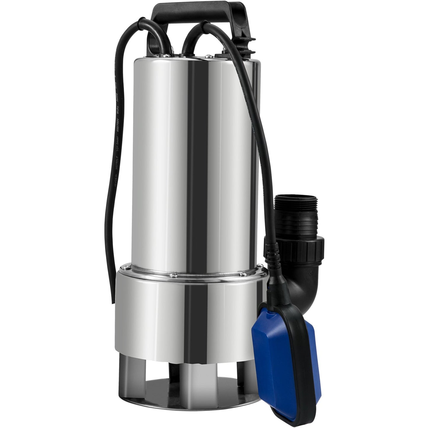 Tauchpumpe, 1300 W, 20000 l/h, mit 10 m Kabel und automatischem Schwimmerschalter, Edelstahl und Gusseisen für verschmutzte oder saubere, leere Gartenteiche, Schwimmbecken und Whirlpools