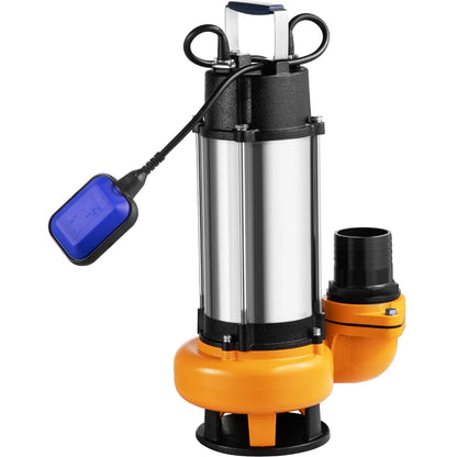 Tauchpumpe, 2200 W, 60000 l/h, mit 10 m Kabel und automatischem Schwimmerschalter, tragbar, aus Edelstahl, für sauberes und verschmutztes Wasser, zum Abpumpen von Überschwemmungen, zum Entleeren von Gartenteichen, Schwimmbecken und Whirlpools