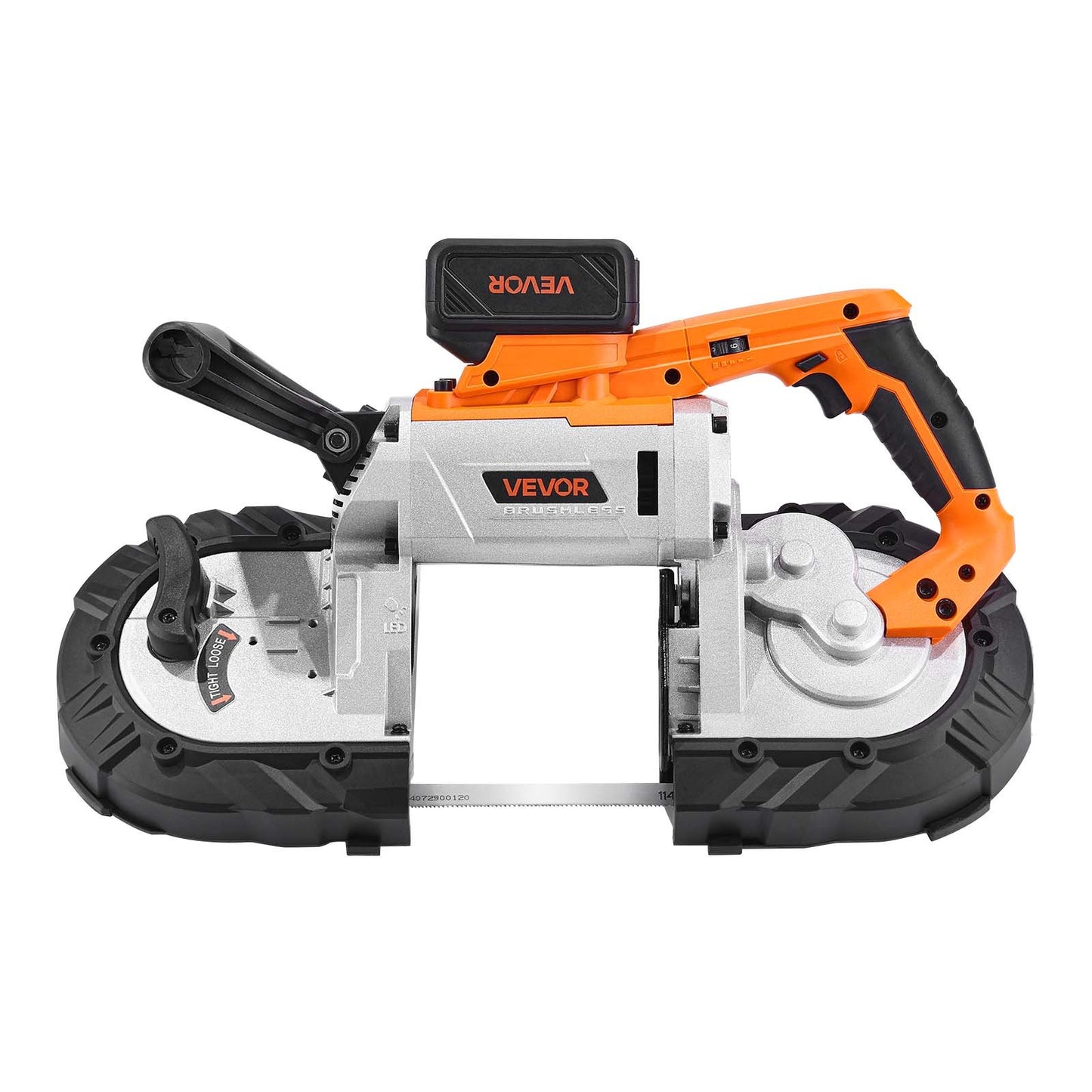 20V Portable Band Saw Kit, 127 mm x 115 mm Cutting Depth, AC 220V, 360W Bandsaw with Brushless Motor, 4.0 Ah Battery, Cordless and Compact Portaband, 0-120 m/min Variable Speed, for Cutting Metal, Wood