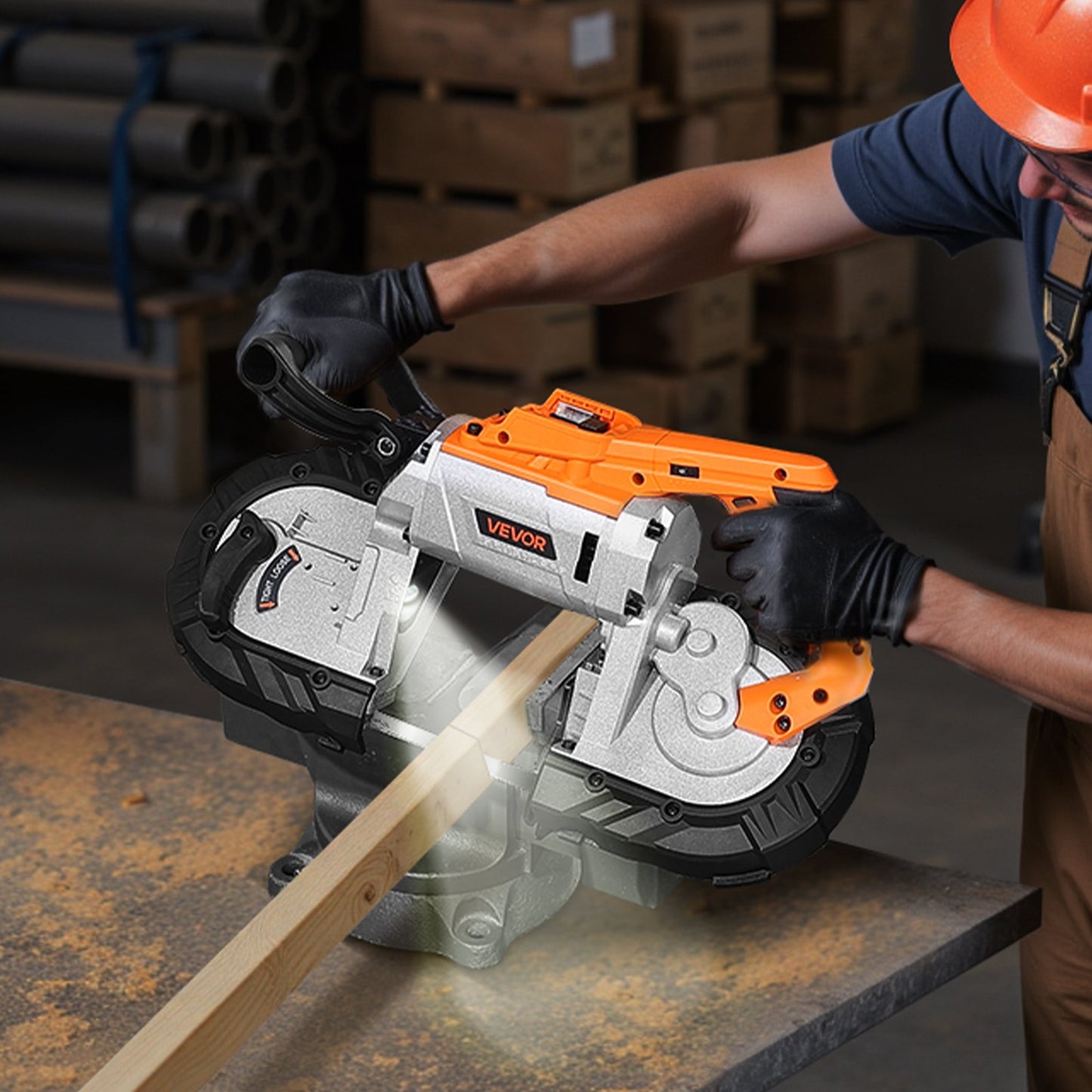 Portable Band Saw, 127 mm x 115 mm Cutting Depth, 360W Bandsaw with Brushless Motor, Cordless and Compact Portaband, Hang Hooks, 0-120 m/min Variable Speed for Cutting Metal, Wood (Bare Tool Only)