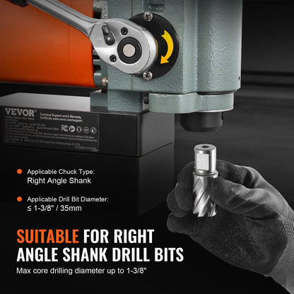 Magnetbohrmaschine, 1300 W, flache Ausführung, leichte, tragbare Magnetbohrmaschine mit Kühlvorrichtung und Überlastschutz, Magnetbohrmaschine für die Geräteinstallation, industriell