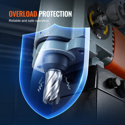 Magnetbohrmaschine, 1300 W, flache Ausführung, leichte, tragbare Magnetbohrmaschine mit Kühlvorrichtung und Überlastschutz, Magnetbohrmaschine für die Geräteinstallation, industriell