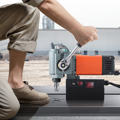 Magnetbohrmaschine, 1300 W, flache Ausführung, leichte, tragbare Magnetbohrmaschine mit Kühlvorrichtung und Überlastschutz, Magnetbohrmaschine für die Geräteinstallation, industriell