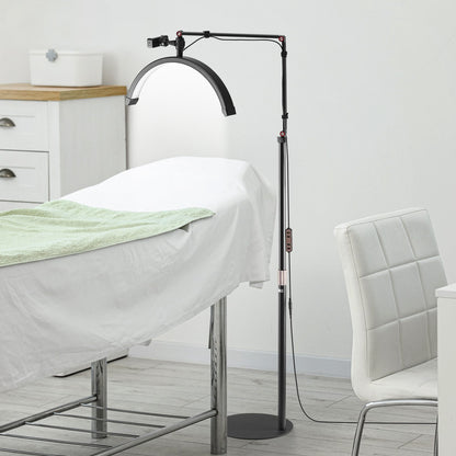 Halbmondförmige LED-Steh- und Tischleuchte für Wimpernverlängerungen, 2-in-1-Wimpernleuchte mit gebogener Form, Handyhalterung und Fernbedienung, für Schönheit, Hautpflege, Augenbrauen und Tattoos