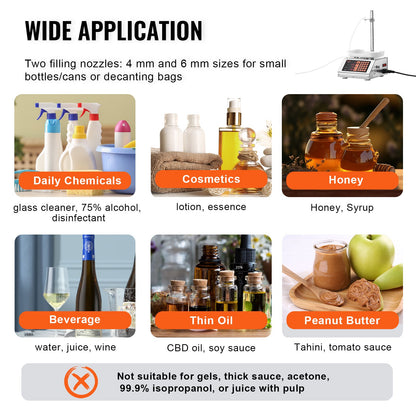 Flüssigkeitsabfüllmaschine, 5-50 g Wiegekapazität, automatische Flaschenabfüllmaschine, Abfüllmaschine mit Peristaltikpumpe und digitaler Steuerung für Milch, Wasser, Wein, Getränke, Sojasauce (Einzeldüse)