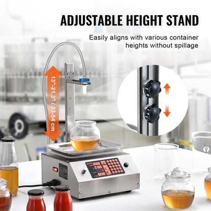 Liquid Filling Machine, 30-15000 g Weighing Capacity, Automatic Bottle Filler Machine Bottling Machine Digital Control for Milk, Water, Oil, Wine, Beverage, Detergent, Shampoo (Single Nozzle)