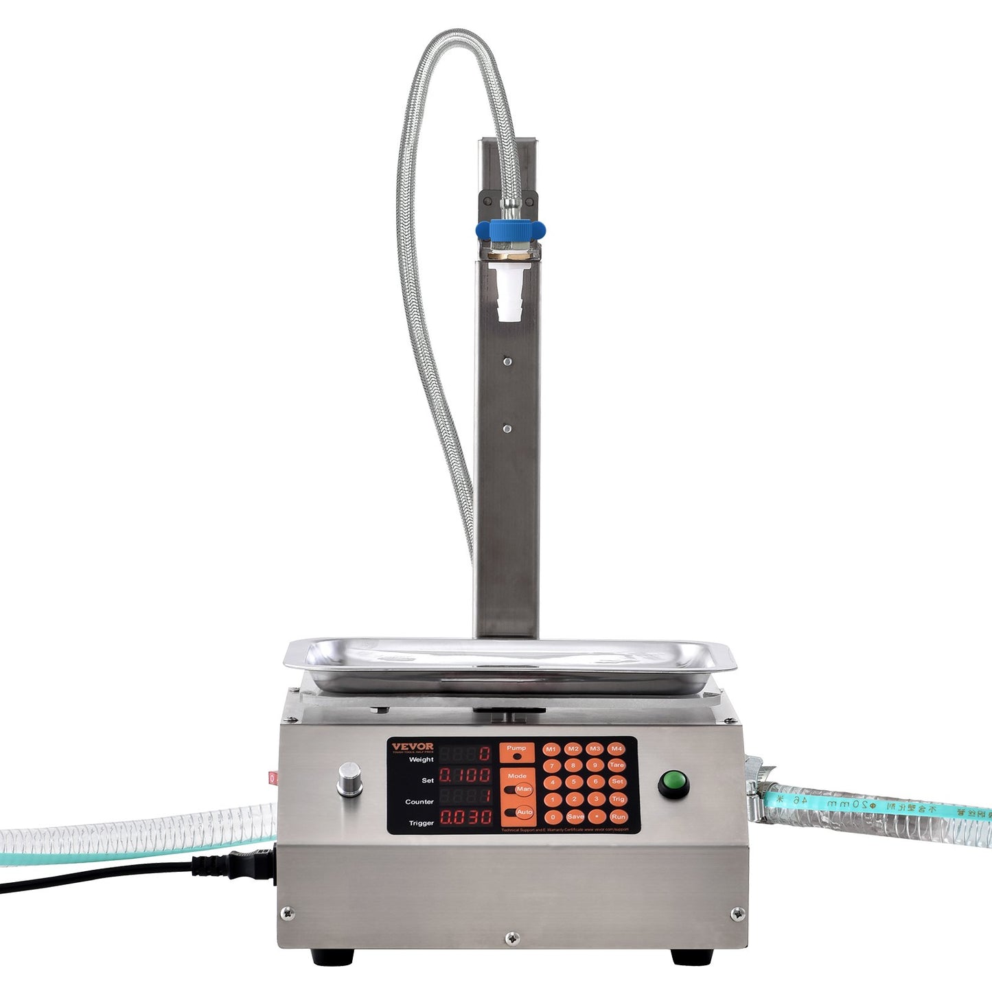 Liquid Filling Machine, 30-15000 g Weighing Capacity, Automatic Bottle Filler Machine Bottling Machine Digital Control for Milk, Water, Oil, Wine, Beverage, Detergent, Shampoo (Single Nozzle)