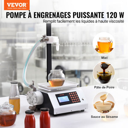 Liquid Filling Machine, 50-5000 g Weighing Capacity, Automatic Bottle Filler Machine Bottling Machine Gear Pump Digital Control for Honey, Oil, Wine, Detergent, Viscous Liquids