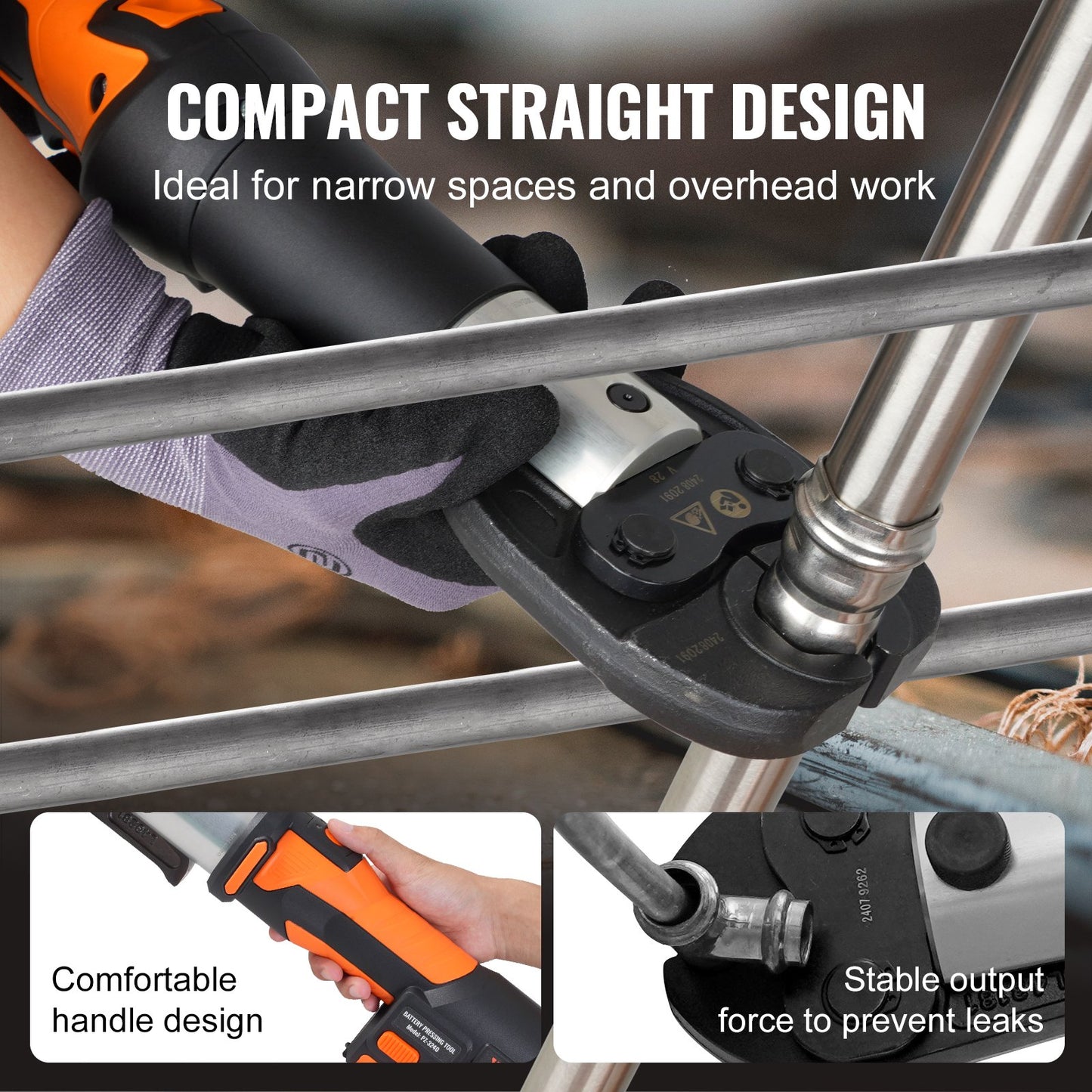 Press Tool and Battery Kit, Pro Press Tool, Electric Pipe Crimping Tool with M15, M22, M28 Jaws, Press Tool Kit with 2pcs 18V 2.0Ah Battery, Fast Charger, and Carrying Case