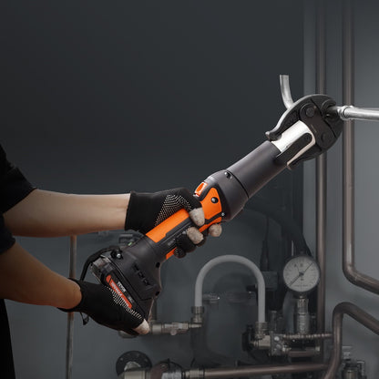 Press Tool and Battery Kit, Pro Press Tool, Electric Pipe Crimping Tool with V15, V22, V28 Jaws, Press Tool Kit with 2pcs 18V 2.0Ah Battery, Fast Charger, and Carrying Case