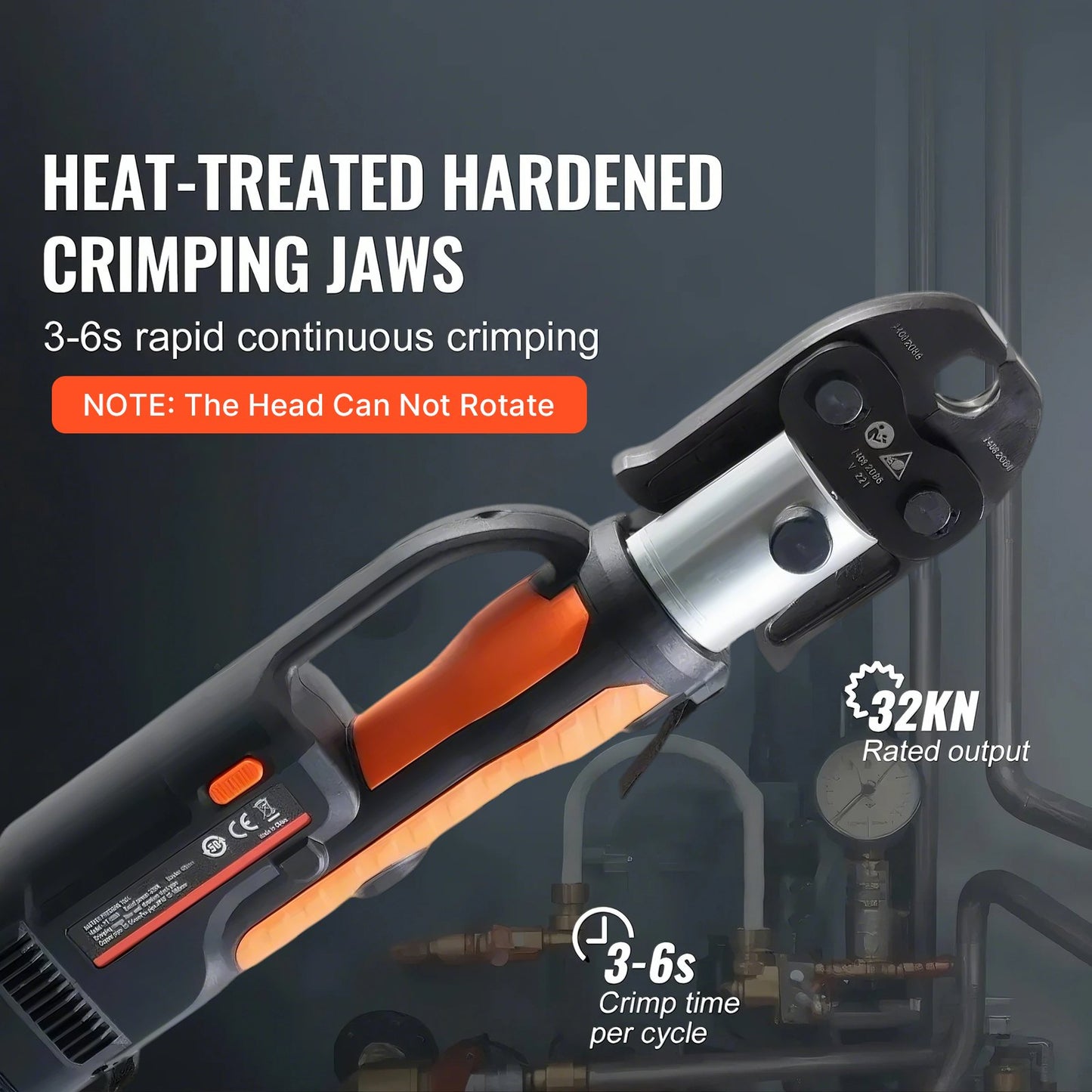 Press Tool and Battery Kit, Pro Press Tool, Electric Pipe Crimping Tool with M15, M22, M28 Jaws, Press Tool Kit with 2pcs 18V 4.0Ah Battery, Fast Charger, and Carrying Case