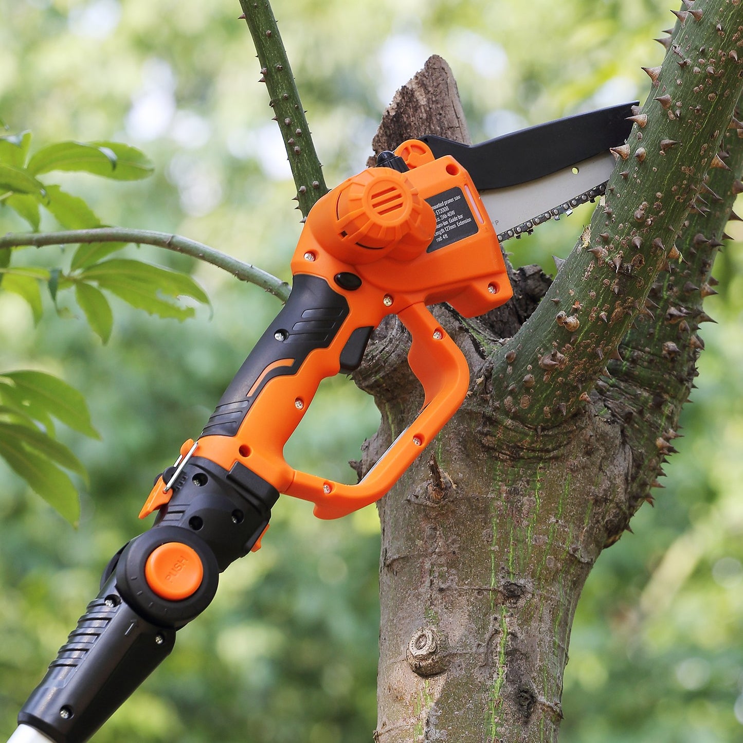 2-in-1 Cordless Pole Saw & Mini Chainsaw, 20V 2Ah Battery Pole Chainsaw, 12.7cm Cutting Capacity 243.8 cm Reach Pole Saw for Branch Cutting & Tree Trimming (Battery and Blade Cover Included)