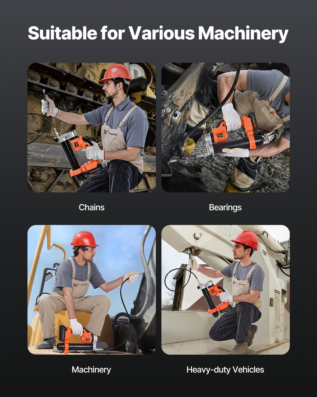 Cordless Grease Gun, 8000 PSI Max Pressure, Electric Grease Gun with LED Light & 35.4-inch Long Hose, Compatible with 18V Makita Batteries, Suitable for Greasing Vehicles or Machines(Tool Only)